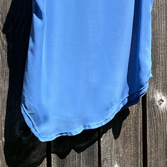 Rewind blue sheer sleeveless button up top small - Picture 15 of 16